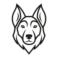 Dog head logo line art