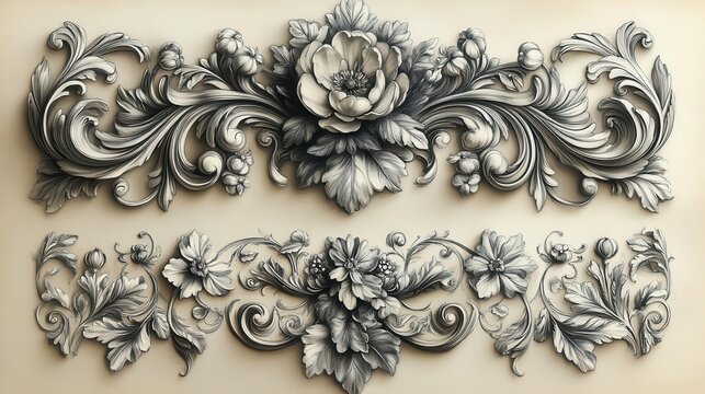 vintage design elements collection handdrawn floral frames swirls and calligraphic embellishments intricate linework and classic motifs evoke timeless elegance and craftsmanship