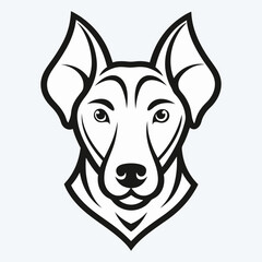 Dog head logo line art
