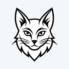 Cat logo vector line art