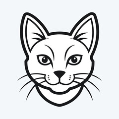Cat logo vector line art