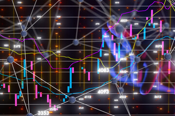 Fototapeta premium stock market graph business digital