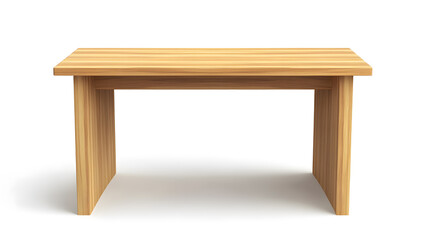 Wooden modern table isolated on white background