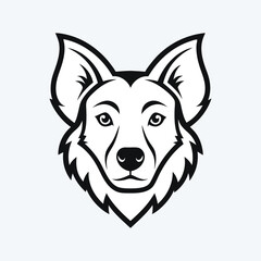 Dog head logo line art