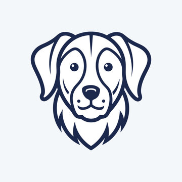 recommend clip art: Dog head logo line art
