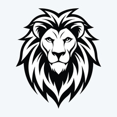 Lion head line art 