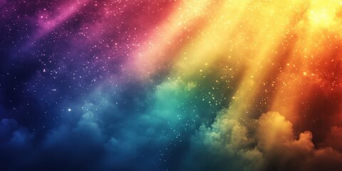 Vibrant Rainbow Gradient Background with Cloud Details