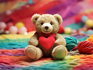 teddy bear with gift,Ai generated 
