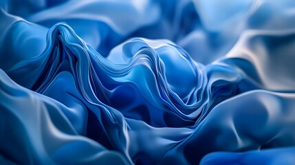 Fototapeta premium Serene Blue Abstract Art Piece with Flowing Elegant Shapes Vibrant Colors and Calming Aesthetic Captivating Digital Painting or Wallpaper for Home Office or Gallery Decor