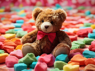 teddy bear with heart,Ai generated 