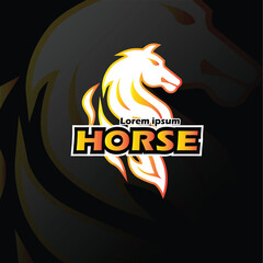 Elegant horse logo vector