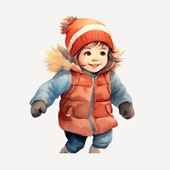 Cute child in winter clothes