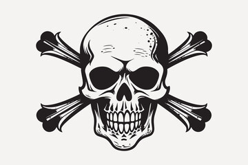 Skull with crossed bones illustration