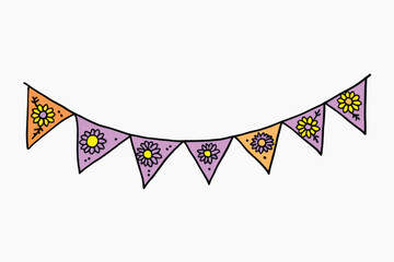 Obraz premium Colorful floral bunting decoration