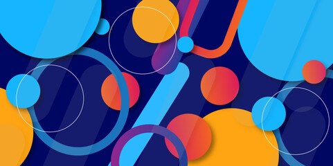 Abstract circle colorful banner background. Color gradient abstract background with dynamic wave line effectVector abstract graphic design banner pattern presentation background web template.