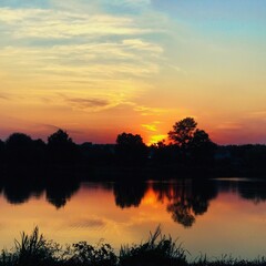 sunset over the river