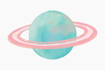Obraz premium Whimsical pastel planet illustration