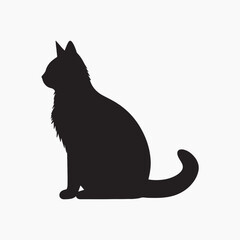 Silhouette of sitting cat