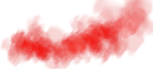 Fantastic red smoke. Magic smoke. Smog cloud on podium or stage. Fog vapor over ground or water surface, magic haze. PNG.
