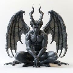 Fototapeta premium Black Devil Angel 3D Cartoon Character Art