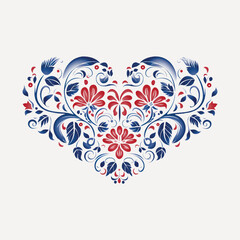 Floral heart decorative design