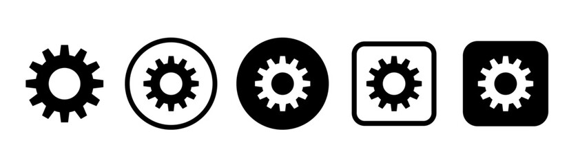 Gear icon set. Gear setting vector icon.