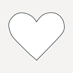 Simple white heart outline drawing