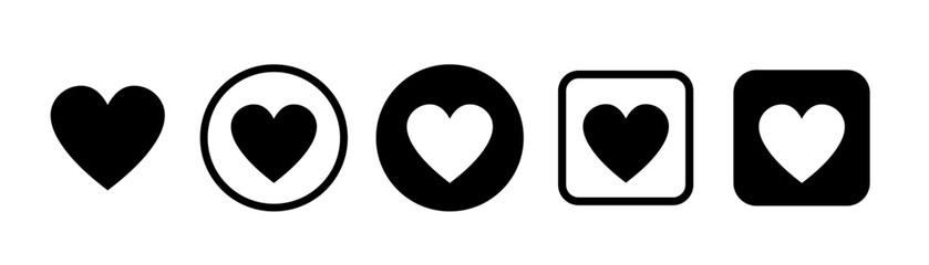  Hearts isolated on white. Heart icons set. Heart logo. Vector illustration.