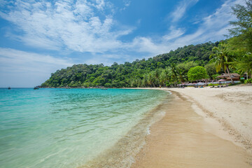 The Perhentian Island resort beach in Malaysia