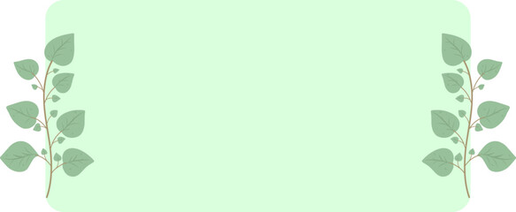 Floral Text Box Rectangle Notes with Leaf Background