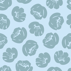Vector winter floral seamless pattern
