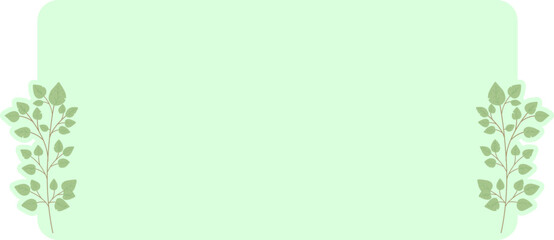 Naklejka premium Floral Text Box Rectangle Notes with Leaf Background