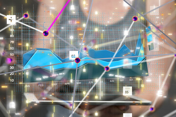 diagram Futuristic wave, Futuristic data stream - 3d