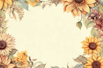 Vintage floral border design