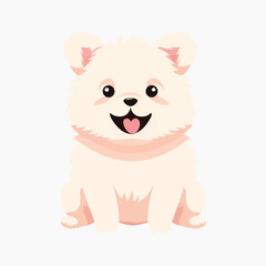 Cute cartoon fluffy puppy illustration