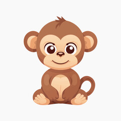 Cute cartoon monkey illustration