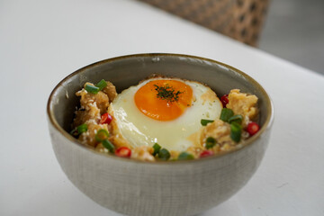 fried eggs with bacon