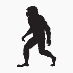 Silhouette of walking primate