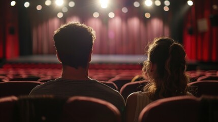 Couple Enjoying a Live Theater Performance Together
