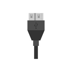 USB port flat design vector illustration. USB connector for mobile phone. socket plug in for gadget and electronics device. USB charging plug.