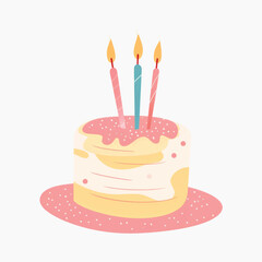 Colorful birthday cake illustration
