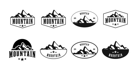 Fototapeta premium Set of mountain badge logo design vector template illustration idea