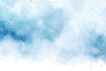 Abstract blue winter watercolor background. Sky pattern with snow. Light blue watercolour paper texture background. Vector water color design illustration