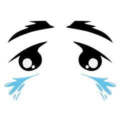 Sad eye cartoon design. Perfect for stickers, icons, logos, tattoos