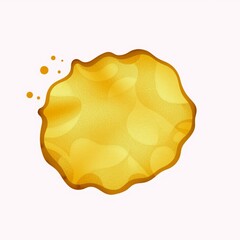 A yellow soap bubble on a white background.