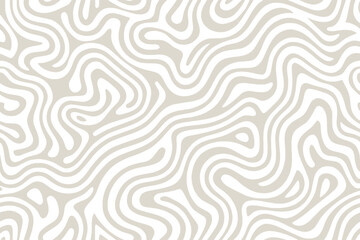 A minimalist abstract pattern featuring wavy lines in beige and white.