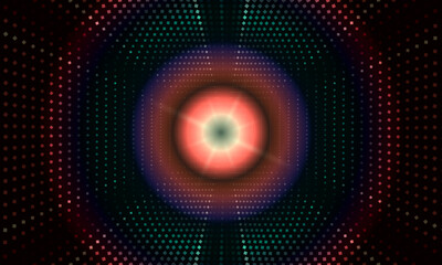 red abstract banner halftone circle shiny light dark background.