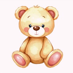 Fototapeta premium A teddy bear sitting on a white background.