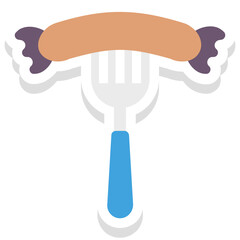 Hot Dog sticker vector icon with isolated background  