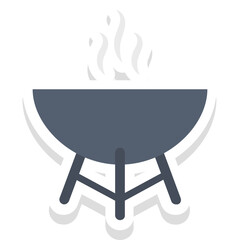 Bbq sticker vector icon with isolated background  